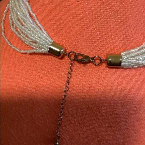 Sea Foam Green and Silver Multi-Strand Beaded Necklace - Picture 5 of 5